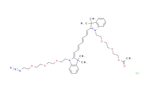 CAS No. 2107273-00-5, N-(Ac-PEG3)-N'-(azide-PEG3)-Cy7 (chloride)