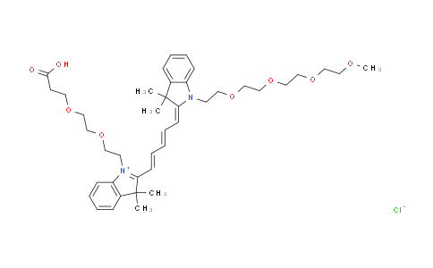 CAS No. 2107273-24-3, N-(m-PEG4)-N'-(PEG2-acid)-Cy5