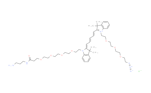 CAS No. 2107273-70-9, N-(azide-PEG3)-N'-(Amine-C3-Amide-PEG4)-Cy5