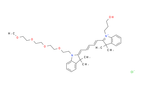 CAS No. 2107273-20-9, N-(m-PEG4)-N'-hydroxypropyl-Cy5