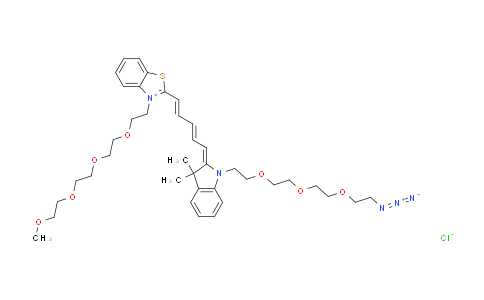 CAS No. 2107273-88-9, N-(azide-PEG3)-N'-(m-PEG4)-Benzothiazole Cy5