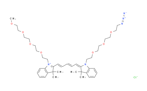 CAS No. 2107273-02-7, N-(m-PEG4)-N'-(azide-PEG3)-Cy5