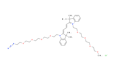 CAS No. 2107273-38-9, N-(m-PEG4)-N'-(azide-PEG4)-Cy3
