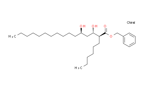 CAS No. 296242-36-9, benzyl (2S,3S,5R)-2-hexyl-3,5-dihydroxyhexadecanoate