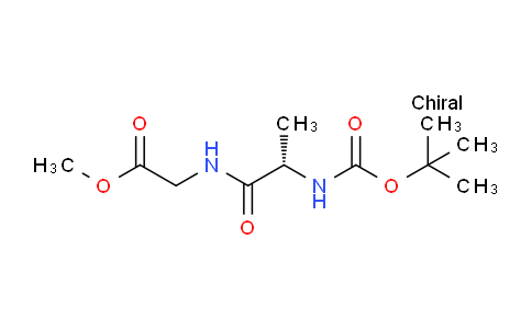 CAS No. 28369-58-6, (S)-Methyl 2-(2-((tert-butoxycarbonyl)amino)propanamido)acetate