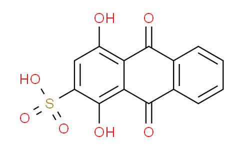 CAS No. 145-48-2, 1,4-dihydroxy-9,10-dioxo-9,10-dihydroanthracene-2-sulfonic acid