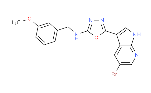 CAS No. 1210437-59-4, 5-[5-Bromopyrrolo[2,3-b]pyridin-3-yl]-N-(3-methoxybenzyl)-1,3,4-oxadiazol-2-amine