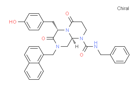 CAS No. 847591-62-2, (6S,9AS)-6-(4-hydroxybenzyl)-N-benzyl-8-(naphthalen-1-ylmethyl)-4,7-dioxo-hexahydro-2H-pyrazino[1,2-a]pyrimidine-1(6H)-carboxamide