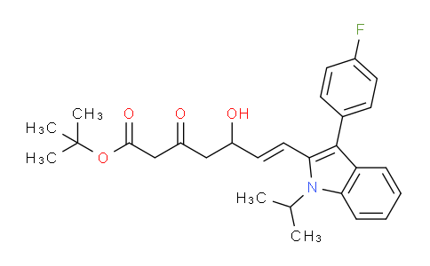 CAS No. 375846-25-6, 2-Methyl-2-propanyl (6E)-7-[3-(4-fluorophenyl)-1-isopropyl-1H-indol-2-yl]-5-hydroxy-3-oxo-6-heptenoate