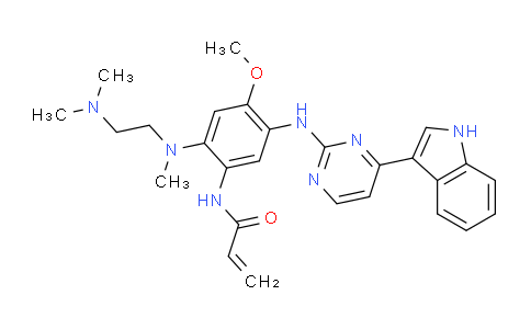 CAS No. 1421373-98-9, N-(5-((4-(1H-indol-3-yl)pyrimidin-2-yl)amino)-2-((2-(dimethylamino)ethyl)(methyl)amino)-4-methoxyphenyl)acrylamide