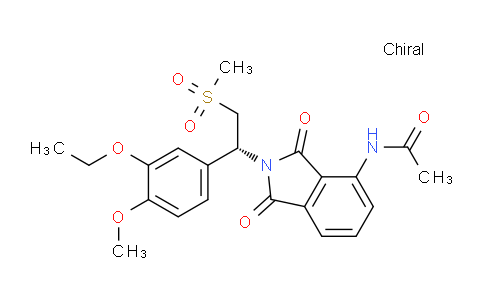 CAS No. 608141-44-2, (R)-N-(2-(1-(3-ethoxy-4-methoxyphenyl)-2-(methylsulfonyl)ethyl)-1,3-dioxoisoindolin-4-yl)acetamide