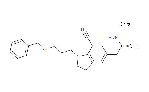 CAS No. 459868-73-6, (R)-5-(2-Aminopropyl)-1-(3-(benzyloxy)propyl)indoline-7-carbonitrile