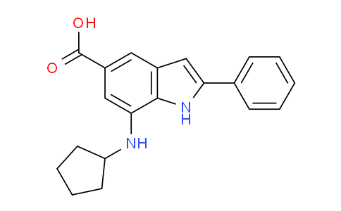 CAS No. 1120332-41-3, 7-(cyclopentylamino)-2-phenyl-1H-indole-5-carboxylic acid
