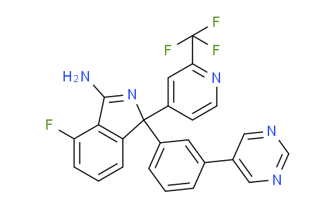 CAS No. 1227163-56-5, 4-fluoro-1-(3-(pyrimidin-5-yl)phenyl)-1-(2-(trifluoromethyl)pyridin-4-yl)-1H-isoindol-3-amine