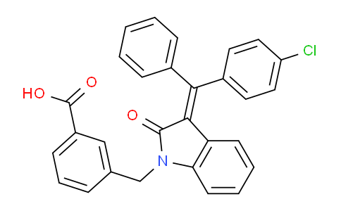 CAS No. 1273323-67-3, (E)-3-((3-((4-chlorophenyl)(phenyl)methylene)-2-oxoindolin-1-yl)methyl)benzoic acid