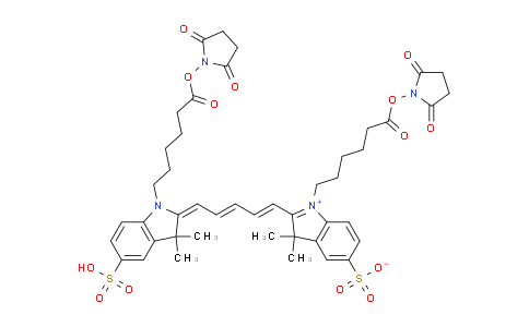 CAS No. 146368-15-2, 1-(6-((2,5-dioxopyrrolidin-1-yl)oxy)-6-oxohexyl)-2-((1E,3E)-5-((E)-1-(6-((2,5-dioxopyrrolidin-1-yl)oxy)-6-oxohexyl)-3,3-dimethyl-5-sulfoindolin-2-ylidene)penta-1,3-dien-1-yl)-3,3-dimethyl-3H-indol-1-ium-5-sulfonate