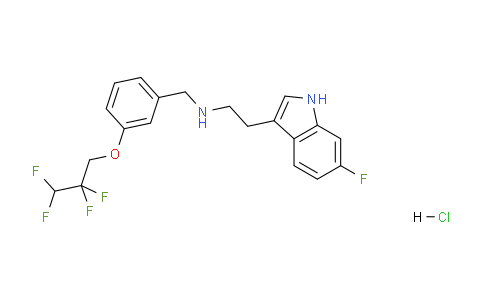 CAS No. 467458-02-2, 2-(6-fluoro-1H-indol-3-yl)-N-(3-(2,2,3,3-tetrafluoropropoxy)benzyl)ethan-1-amine hydrochloride