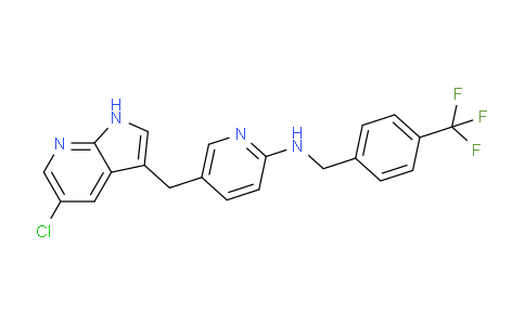 CAS No. 923562-23-6, 5-((5-chloro-1H-pyrrolo[2,3-b]pyridin-3-yl)methyl)-N-(4-(trifluoromethyl)benzyl)pyridin-2-amine