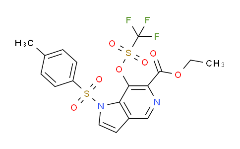 CAS No. 1207175-44-7, ethyl 1-tosyl-7-(((trifluoromethyl)sulfonyl)oxy)-1H-pyrrolo[3,2-c]pyridine-6-carboxylate