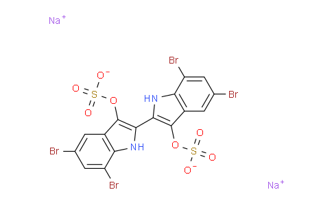 CAS No. 2702-33-2, Sodium 5,5',7,7'-tetrabromo-1H,1'H-[2,2'-biindole]-3,3'-diyl bis(sulfate)