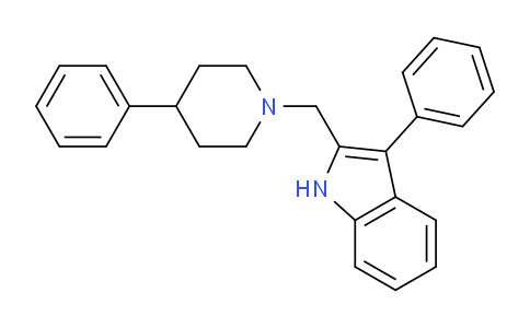 CAS No. 827016-70-6, 3-Phenyl-2-((4-phenylpiperidin-1-yl)methyl)-1H-indole