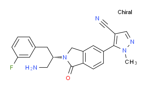 CAS No. 1430056-54-4, (S)-5-(2-(1-Amino-3-(3-fluorophenyl)propan-2-yl)-1-oxoisoindolin-5-yl)-1-methyl-1H-pyrazole-4-carbonitrile