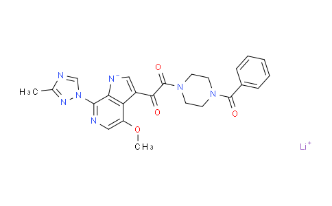 CAS No. 1449413-05-1, Lithium 3-(2-(4-benzoylpiperazin-1-yl)-2-oxoacetyl)-4-methoxy-7-(3-methyl-1H-1,2,4-triazol-1-yl)pyrrolo[2,3-c]pyridin-1-ide