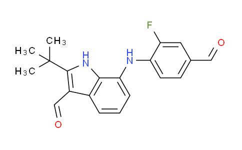 CAS No. 910442-89-6, 2-(tert-Butyl)-7-((2-fluoro-4-formylphenyl)amino)-1H-indole-3-carbaldehyde
