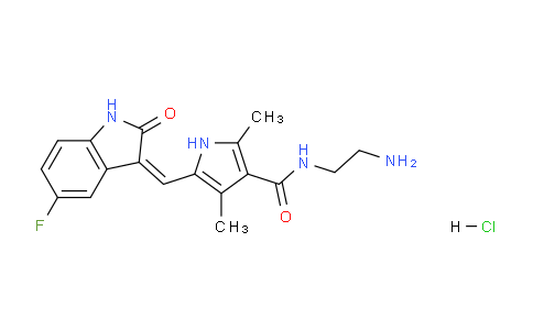 CAS No. 1217216-61-9, N-(2-Aminoethyl)-5-((5-fluoro-2-oxoindolin-3-ylidene)methyl)-2,4-dimethyl-1H-pyrrole-3-carboxamide hydrochloride
