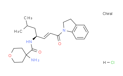 CAS No. 1613458-79-9, (S,E)-4-Amino-N-(1-(indolin-1-yl)-6-methyl-1-oxohept-2-en-4-yl)tetrahydro-2H-pyran-4-carboxamide hydrochloride