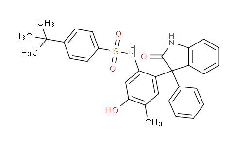 CAS No. 783324-18-5, 4-(tert-Butyl)-N-(5-hydroxy-4-methyl-2-(2-oxo-3-phenylindolin-3-yl)phenyl)benzenesulfonamide
