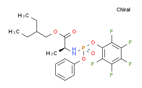 CAS No. 1911578-98-7, 2-ethylbutyl (2S)-2-[[(2,3,4,5,6-pentafluorophenoxy)-phenoxyphosphoryl]amino]propanoate