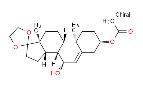 CAS No. 67576-45-8, [(8R,9R,10R,13S,14R)-7-hydroxy-10,13-dimethyl-spiro[1,2,3,4,7,8,9,11,12,14,15,16-dodecahydrocyclopenta[a]phenanthrene-17,2-1,3-dioxolane]-3-yl] acetate