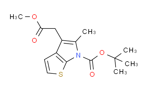 CAS No. 1179808-94-6, tert-butyl 4-(2-methoxy-2-oxoethyl)-5-methyl-6H-thieno[2,3-b]pyrrole-6-carboxylate