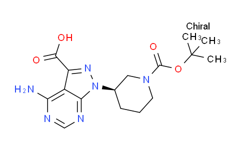 CAS No. 1654728-11-6, 4-amino-1-[(3R)-1-[(2-methylpropan-2-yl)oxycarbonyl]piperidin-3-yl]pyrazolo[3,4-d]pyrimidine-3-carboxylic acid