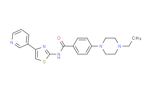 CAS No. 1797805-24-3, 4-(4-Ethylpiperazin-1-yl)-N-[4-(pyridin-3-yl)-1,3-thiazol-2-yl]benzamide