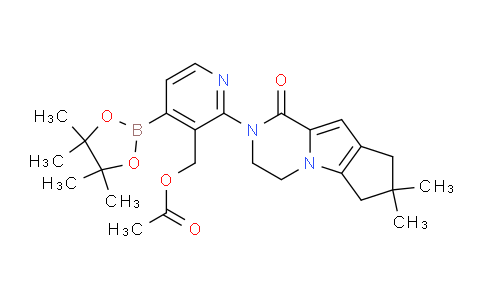 CAS No. 1899834-77-5, [2-(4,4-dimethyl-9-oxo-1,10-diazatricyclo[6.4.0.02,6]dodeca-2(6),7-dien-10-yl)-4-(4,4,5,5-tetramethyl-1,3,2-dioxaborolan-2-yl)pyridin-3-yl]methyl acetate