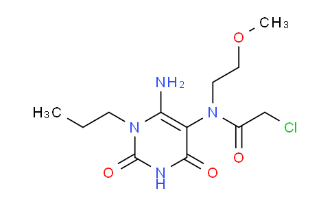 CAS No. 743444-52-2, N-(6-amino-2,4-dioxo-1-propyl-1,2,3,4-tetrahydropyrimidin-5-yl)-2-chloro-N-(2-methoxyethyl)acetamide