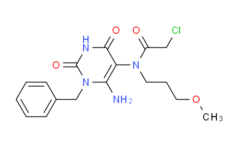 CAS No. 730950-29-5, N-(6-amino-1-benzyl-2,4-dioxo-1,2,3,4-tetrahydropyrimidin-5-yl)-2-chloro-N-(3-methoxypropyl)acetamide