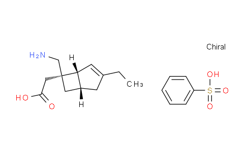 CAS No. 1138245-21-2, 2-[(1R,5S,6S)-6-(aminomethyl)-3-ethyl-6-bicyclo[3.2.0]hept-3-enyl]acetic acid;benzenesulfonic acid
