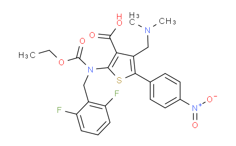 CAS No. 1589503-95-6, 2-((2,6-difluorobenzyl)(ethoxycarbonyl)amino)-4-((dimethylamino)methyl)-5-(4-nitrophenyl)thiophene-3-carboxylic acid