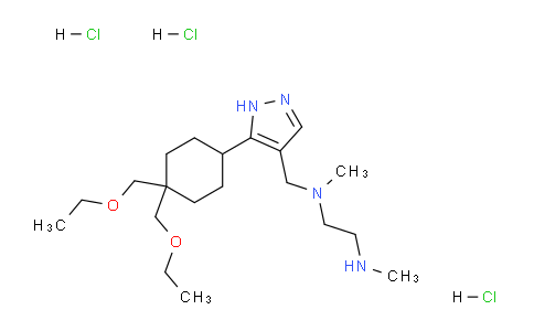 CAS No. 1629013-22-4, N'-[[5-[4,4-Bis(ethoxymethyl)cyclohexyl]-1H-pyrazol-4-yl]methyl]-N,N'-dimethylethane-1,2-diamine;trihydrochloride