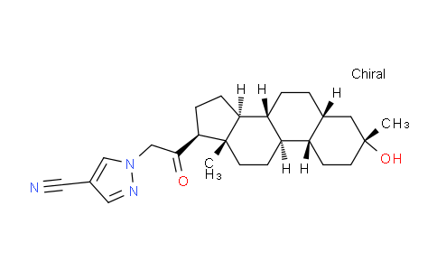 CAS No. 1632051-40-1, 1-[2-[(3R,5R,8R,9R,10S,13S,14S,17S)-3-hydroxy-3,13-dimethyl-2,4,5,6,7,8,9,10,11,12,14,15,16,17-tetradecahydro-1H-cyclopenta[a]phenanthren-17-yl]-2-oxoethyl]pyrazole-4-carbonitrile