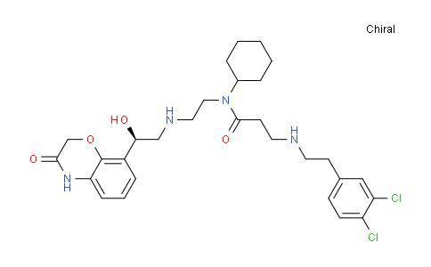 CAS No. 1868232-32-9, N-cyclohexyl-3-[2-(3,4-dichlorophenyl)ethylamino]-N-[2-[[(2R)-2-hydroxy-2-(3-oxo-4H-1,4-benzoxazin-8-yl)ethyl]amino]ethyl]propanamide