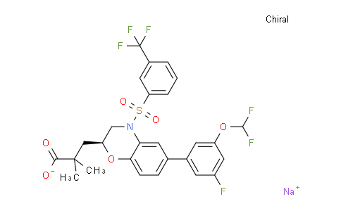 CAS No. 2055538-47-9, sodium;3-[(2S)-6-[3-(difluoromethoxy)-5-fluorophenyl]-4-[3-(trifluoromethyl)phenyl]sulfonyl-2,3-dihydro-1,4-benzoxazin-2-yl]-2,2-dimethylpropanoate