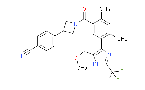 CAS No. 2097262-58-1, 4-[1-[5-[5-(methoxymethyl)-2-(trifluoromethyl)-1H-imidazol-4-yl]-2,4-dimethylbenzoyl]azetidin-3-yl]benzonitrile