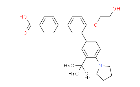 CAS No. 895542-09-3, 4-[3-(3-tert-butyl-4-pyrrolidin-1-ylphenyl)-4-(2-hydroxyethoxy)phenyl]benzoic acid