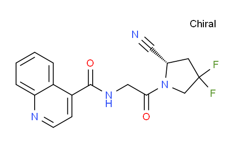 CAS No. 1448440-52-5, N-[2-[(2S)-2-cyano-4,4-difluoropyrrolidin-1-yl]-2-oxoethyl]quinoline-4-carboxamide