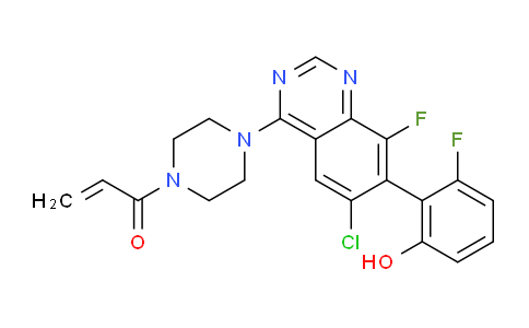 CAS No. 1698055-85-4, 1-[4-[6-chloro-8-fluoro-7-(2-fluoro-6-hydroxyphenyl)quinazolin-4-yl]piperazin-1-yl]prop-2-en-1-one