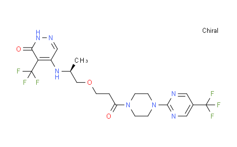 CAS No. 2381037-82-5, 4-[[(2S)-1-[3-oxo-3-[4-[5-(trifluoromethyl)pyrimidin-2-yl]piperazin-1-yl]propoxy]propan-2-yl]amino]-5-(trifluoromethyl)-1H-pyridazin-6-one